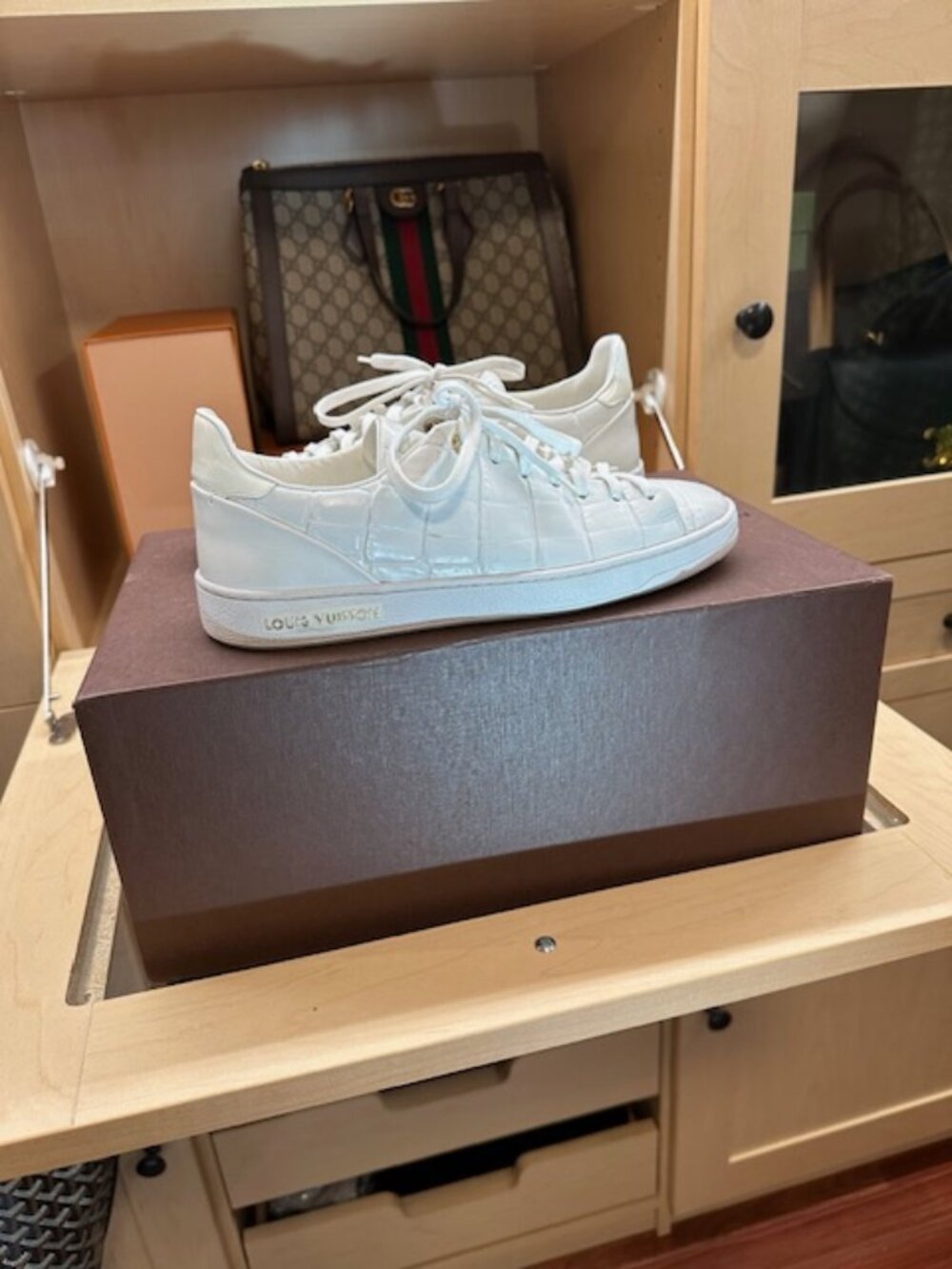 Louis Vuitton Embossed White Size 37 Leather Sneakers - Picture 2 of 9